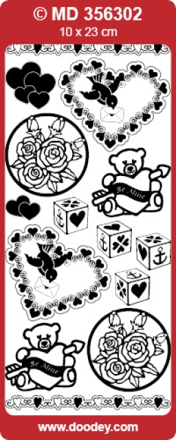 MD Sticker transparent silber Love Birds