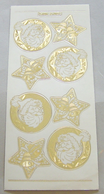 MD Sticker transparent gold Santa Claus Bells