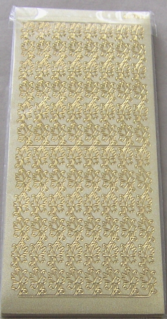 Stickerbogen 10 x 23 cm Blätterranken gold-perlmutt-gold