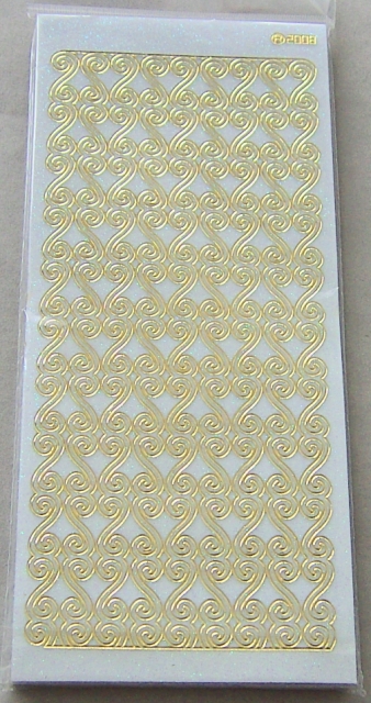 Stickerbogen 10 x 23 cm Glittersticker Ränder gold-glitter-weiss