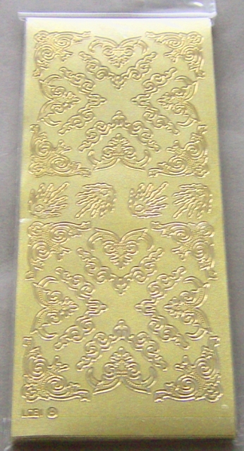 Stickerbogen 10 x 23 cm Perlmuttecken gold-perlmutt-gold