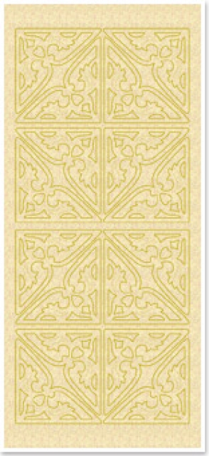 Stickerbogen 10 x 23 cm Glittersticker florale Ecken gold-glitter gelb