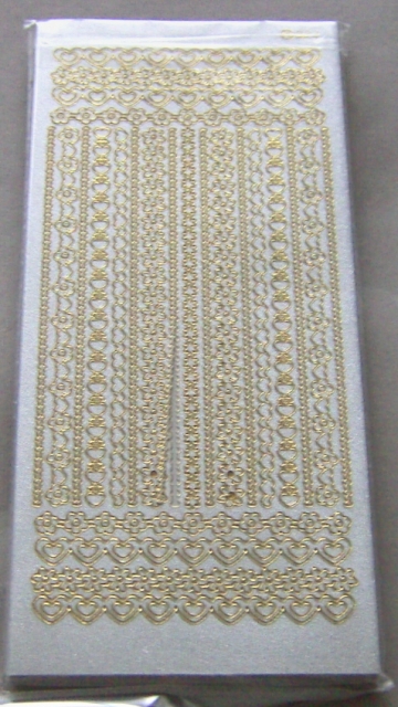 Stickerbogen 10 x 23 cm Perlmuttblätter gold-perlmutt-gold