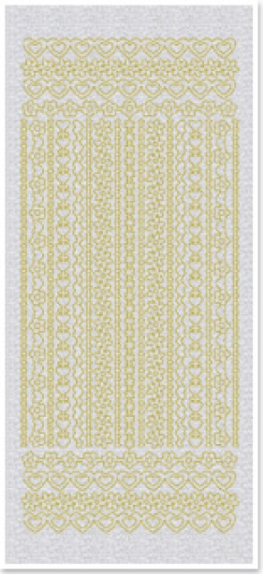 Stickerbogen 10 x 23 cm Perlmuttblätter gold-perlmutt-gold