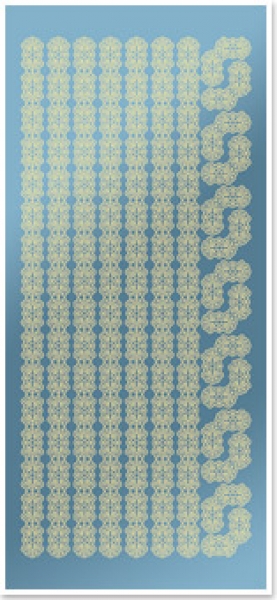 Stickerbogen 10 x 23 cm Spitzenbordüren und Ecken Gold-Spiegelfolie blau
