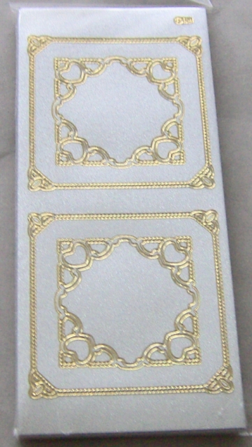 Stickerbogen 10 x 23 cm Perlmuttrahmen quadratisch gold-perlmutt-silber