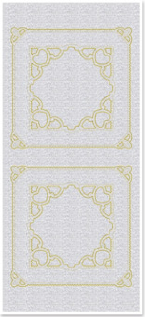 Stickerbogen 10 x 23 cm Perlmuttrahmen quadratisch gold-perlmutt-silber