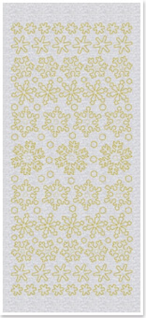 Stickerbogen 10 x 23 cm Perlmutt Eiskristalle gold-perlmutt-silber