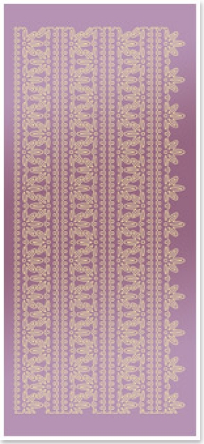 Stickerbogen 10 x 23 cm Spitzenränder 1, groß Gold-Spiegelfolie rosé