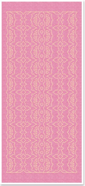 Stickerbogen 10 x 23 cm Perlmuttränder mit Spitzenmuster 1 gold-perlmutt-rosa