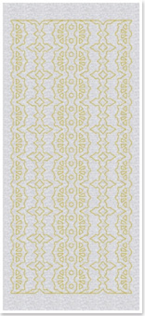 Stickerbogen 10 x 23 cm Perlmuttränder mit Spitzenmuster 1 gold-perlmutt-silber