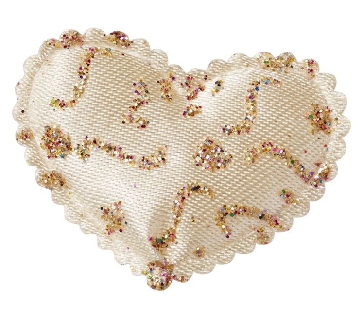 Streu-Herzen creme-glimmer 30 mm Box mit 20 Stück