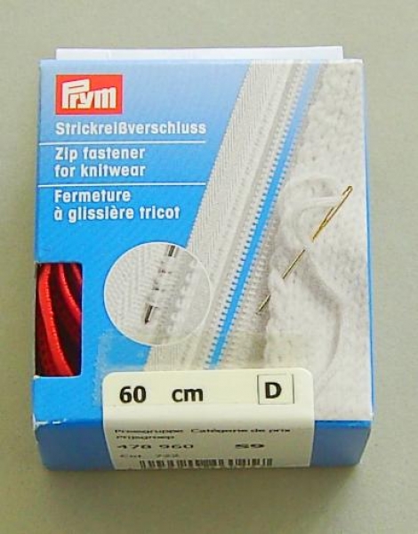Prym Strickreißverschluß 60 cm rot