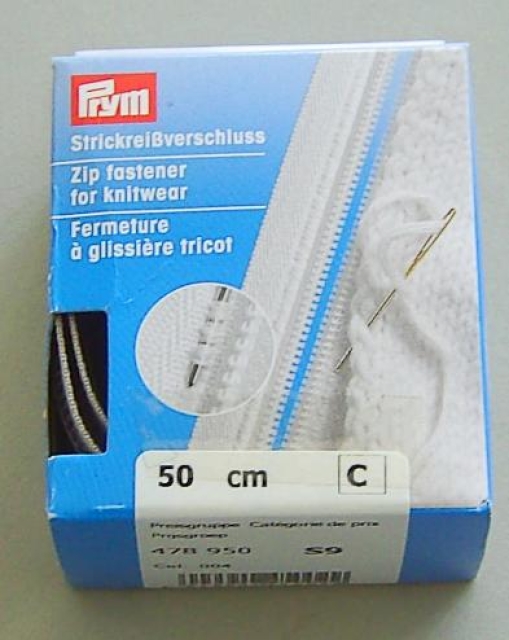 Prym Strickreißverschluß 50 cm grau