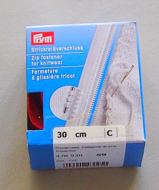 Prym Strickreißverschluß 30 cm rot