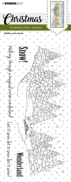 Studio Light Christmas Slimline Snow Forest Essentials Clear Stamps