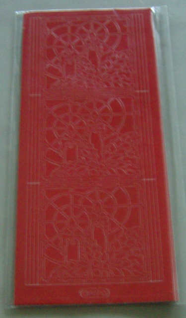 Stickerbogen 10 x 23 cm Kerzen rot