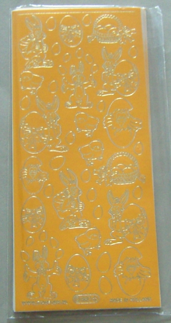 Stickerbogen 10 x 23 cm 15 Ostermotive orange