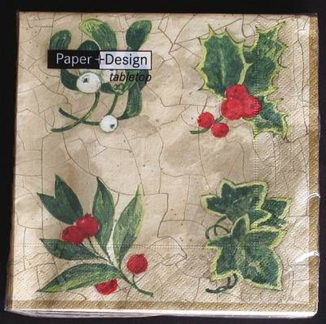 Serviette Zweige, Beeren, Blätter je Stück