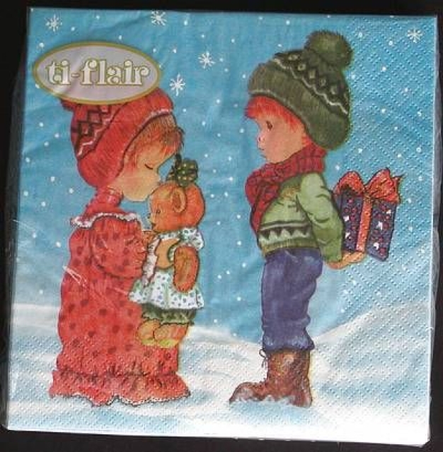 Serviette Winterspaziergang je Stück