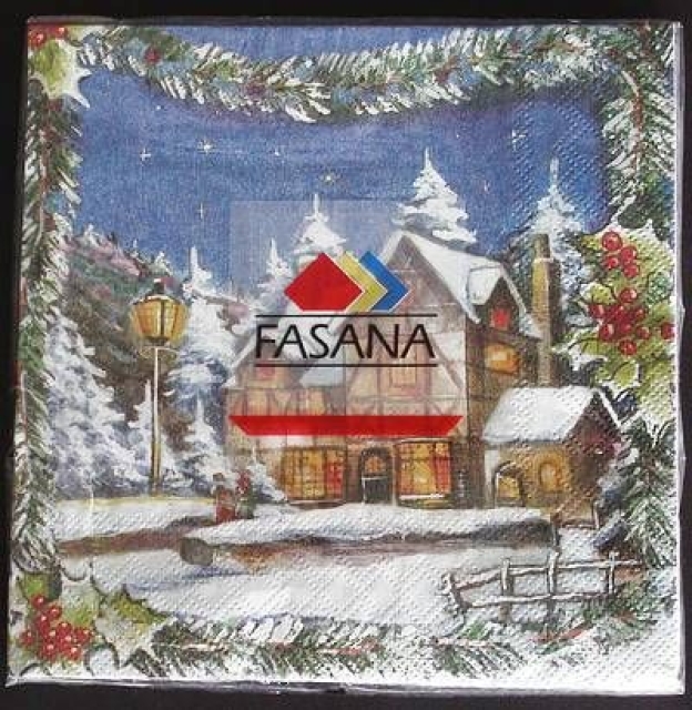 Serviette Winterhaus je Stück