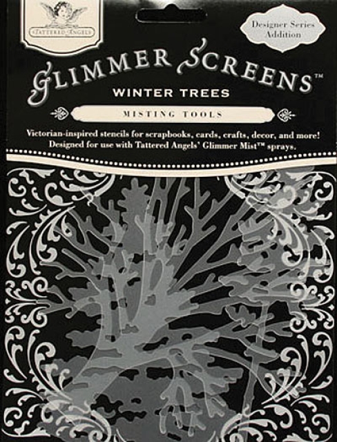 Glimmer Screens / Schablonen "Vintage Seasons Winter Trees" 3 Teile