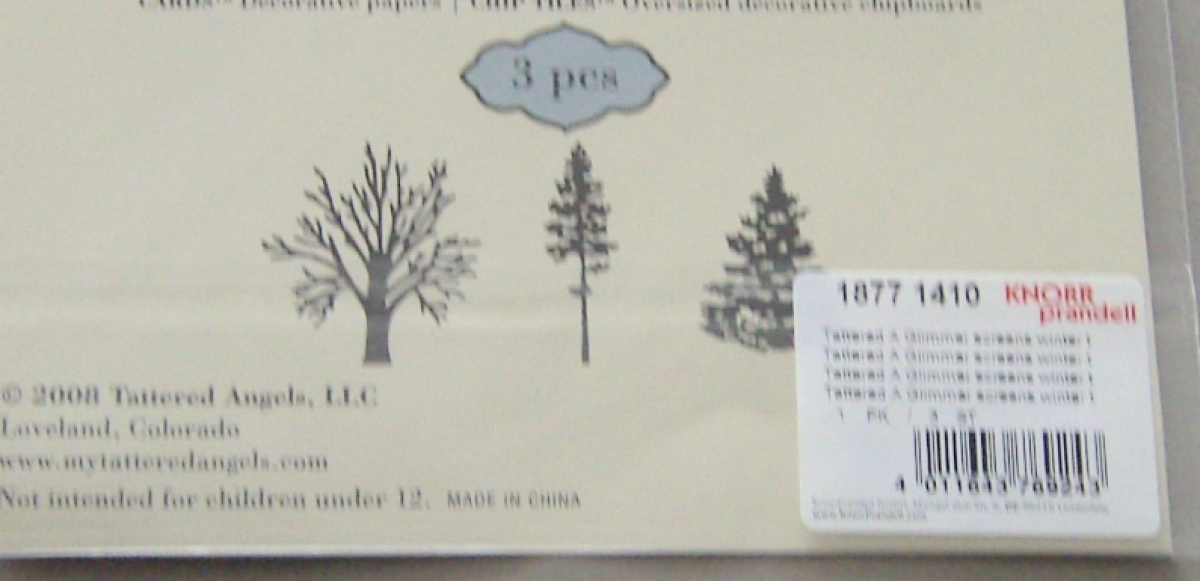 Glimmer Screens / Schablonen "Vintage Seasons Winter Trees" 3 Teile