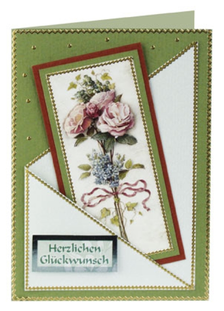 Reddy Cards  Set 3D Stanzbogen mit Hintergrundbogen "Rosen Antique"