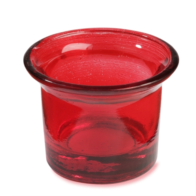 Teelichtglas 6,5 x 4,5 cm rot