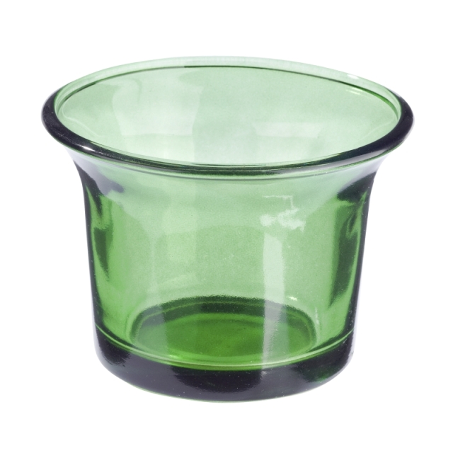 Teelichtglas 6,5 x 4,5 cm dunkelgrün