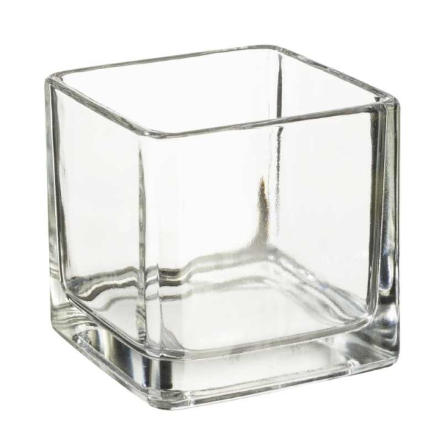 Teelichtglas eckig 5 x 5 cm