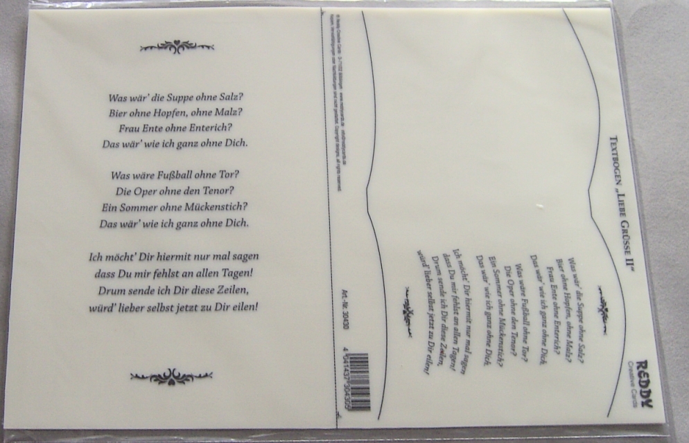 Textbogen Liebe Grüsse II