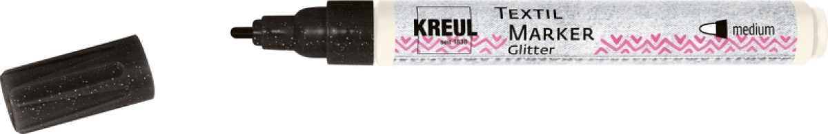 Kreul Textil Marker Glitter medium Schwarz