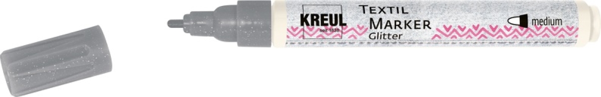 Kreul Textil Marker Glitter medium Silber