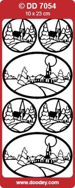 Reddy Stickerbogen 10 x 23 cm Winter Landscape Winter Landschaft gold