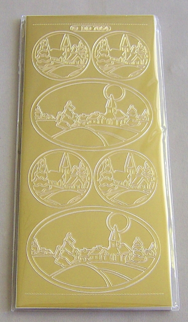 Reddy Stickerbogen 10 x 23 cm Winter Landscape Winter Landschaft gold