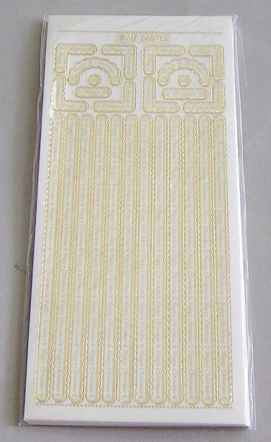 3D MD Sticker transparent gold Happy Christmas Border