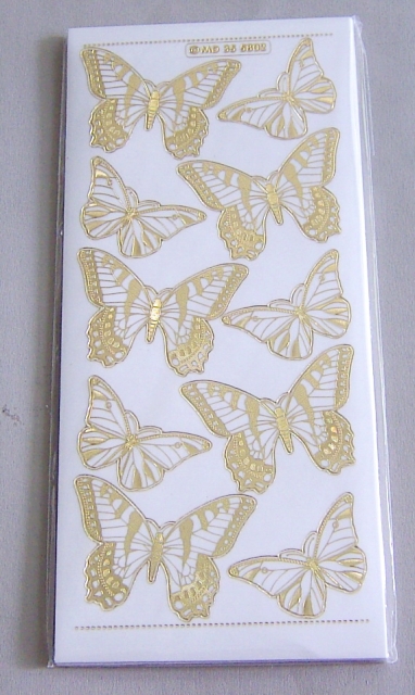 MD Sticker transparent gold Butterfly small big