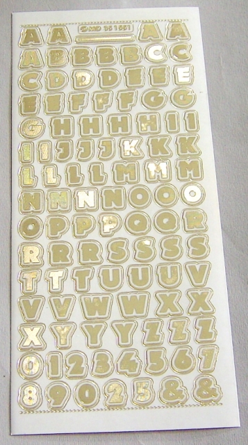 MD Sticker transparent gold Alphabet ABC Disco big