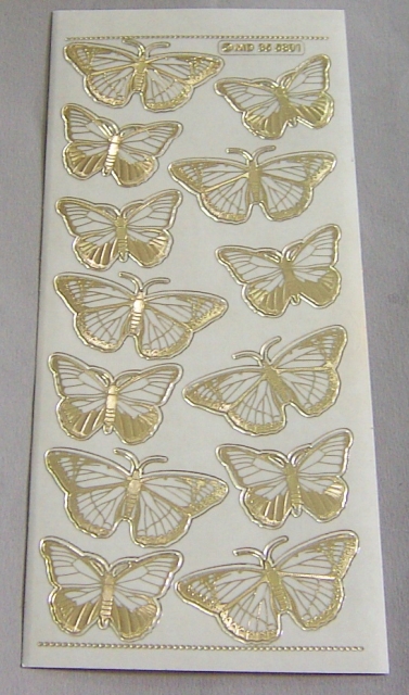 MD Sticker transparent gold Many Butterflies