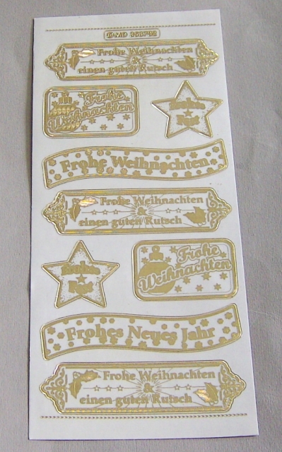 MD Sticker transparent gold Texte Frohe Weihnachten und andere