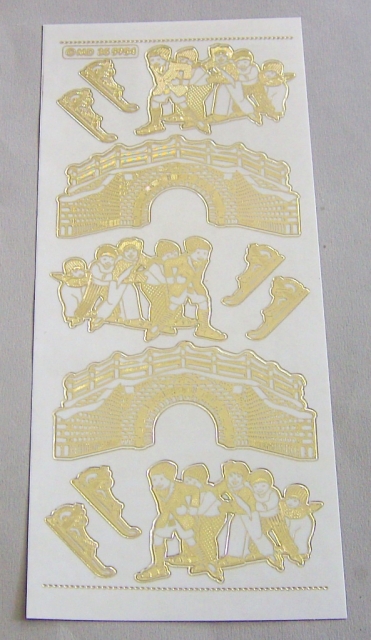 MD Sticker transparent gold Ice Skating under Bridge