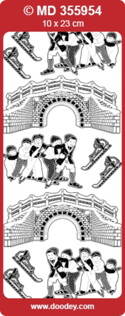 MD Sticker transparent gold Ice Skating under Bridge