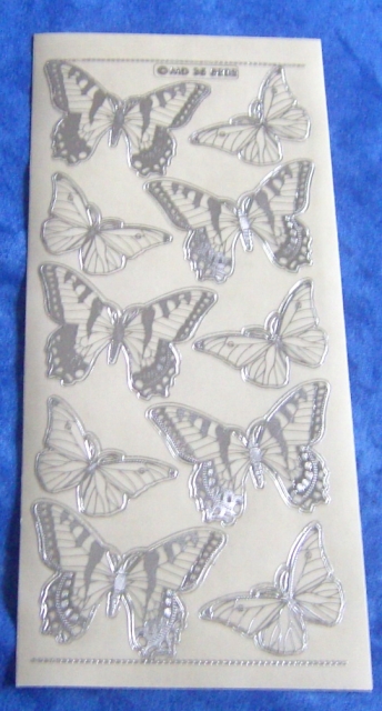 MD Sticker transparent silber Butterfly small big