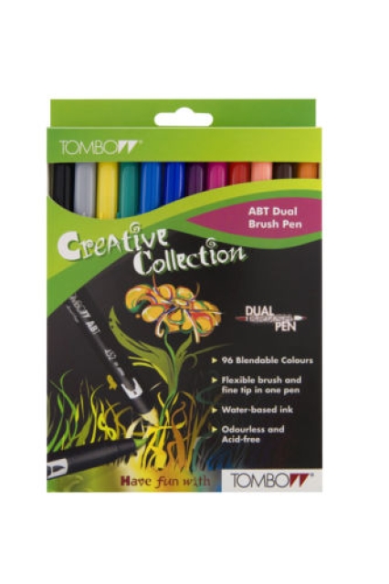 TOMBOW Dual Brush Pen Grundfarben Set mit 12 Stiften