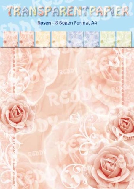 Reddy Cards Transparentpapier A4, farbig bedruckt, Rosen