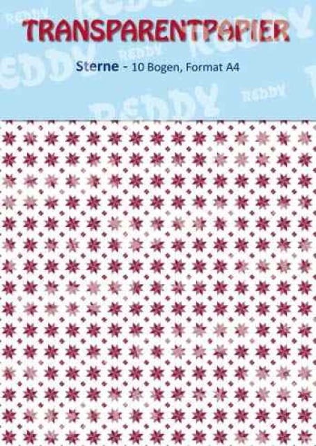 Reddy Cards Transparentpapier A4 bedruckt pro Bogen Sterne