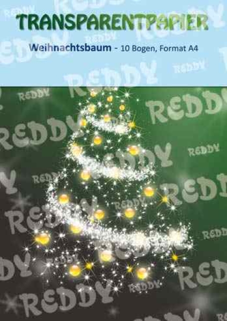 Reddy Cards Transparentpapier A4 bedruckt pro Bogen Weihnachtsbaum