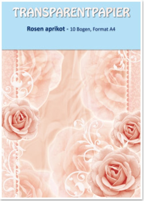 Reddy Cards Transparentpapier,  A4, bedruckt, Rosen apricot