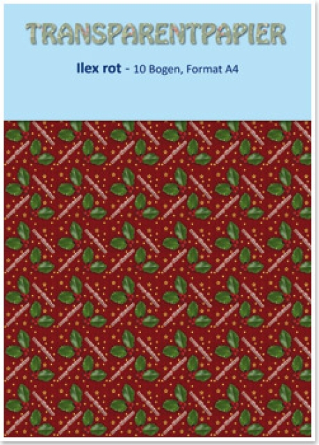 Reddy Cards Transparentpapier,  A4, bedruckt, Ilex rot
